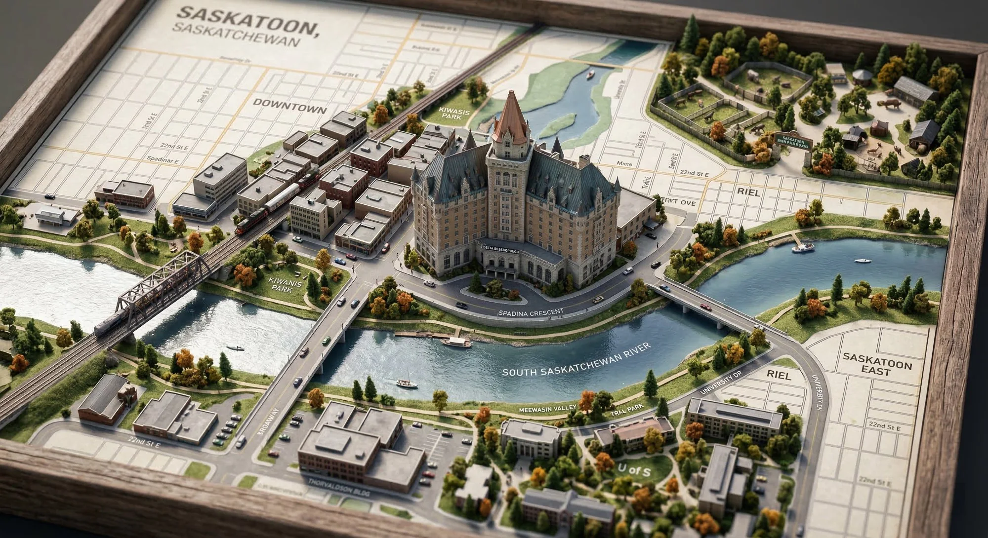 Isometric Map Saskatoon Saskatchewan
